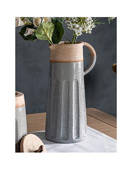 Product photograph of Gallery Calgra Pitcher Vase - Slate Natural from very.co.uk