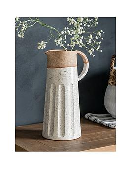 Product photograph of Gallery Calgra Pitcher Vase - White Natural from very.co.uk