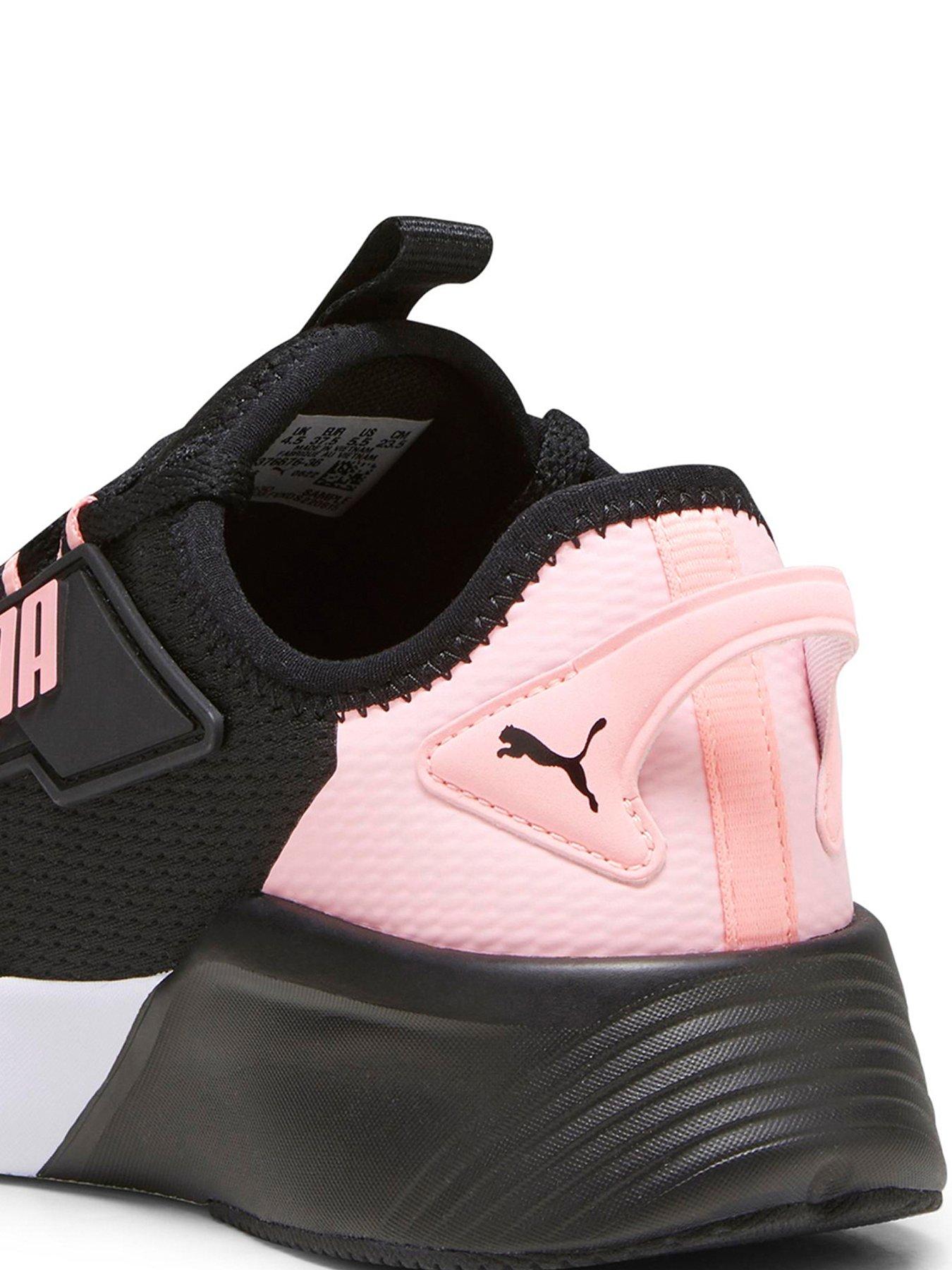 Ladies black and pink on sale trainers