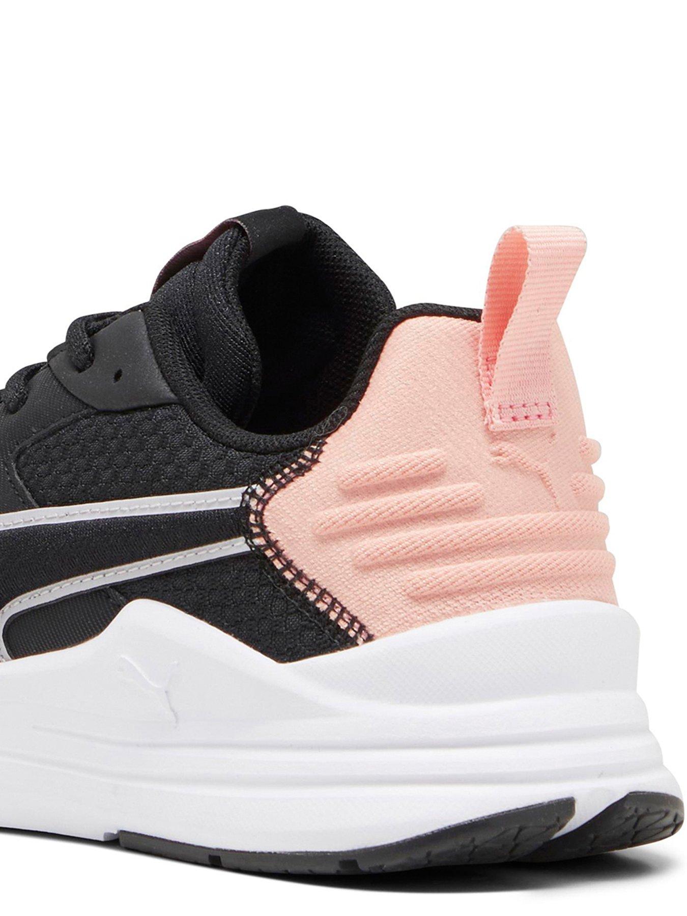 Womens black and pink deals puma shoes