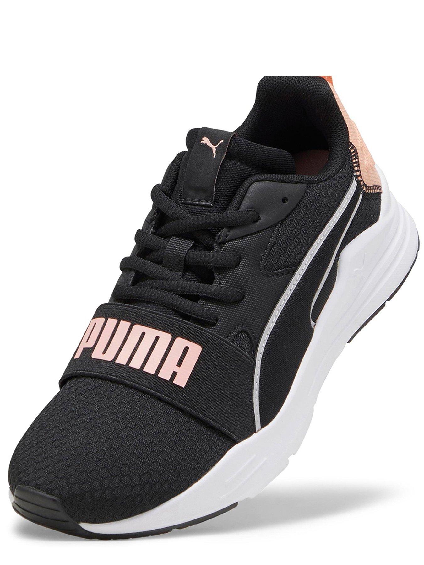 Black and pink puma trainers best sale