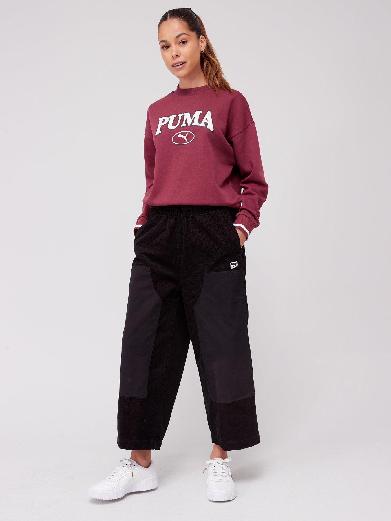PUMA Neon Pink Logo Patch Zip-Up Jacket & Black Leggings, Knockout