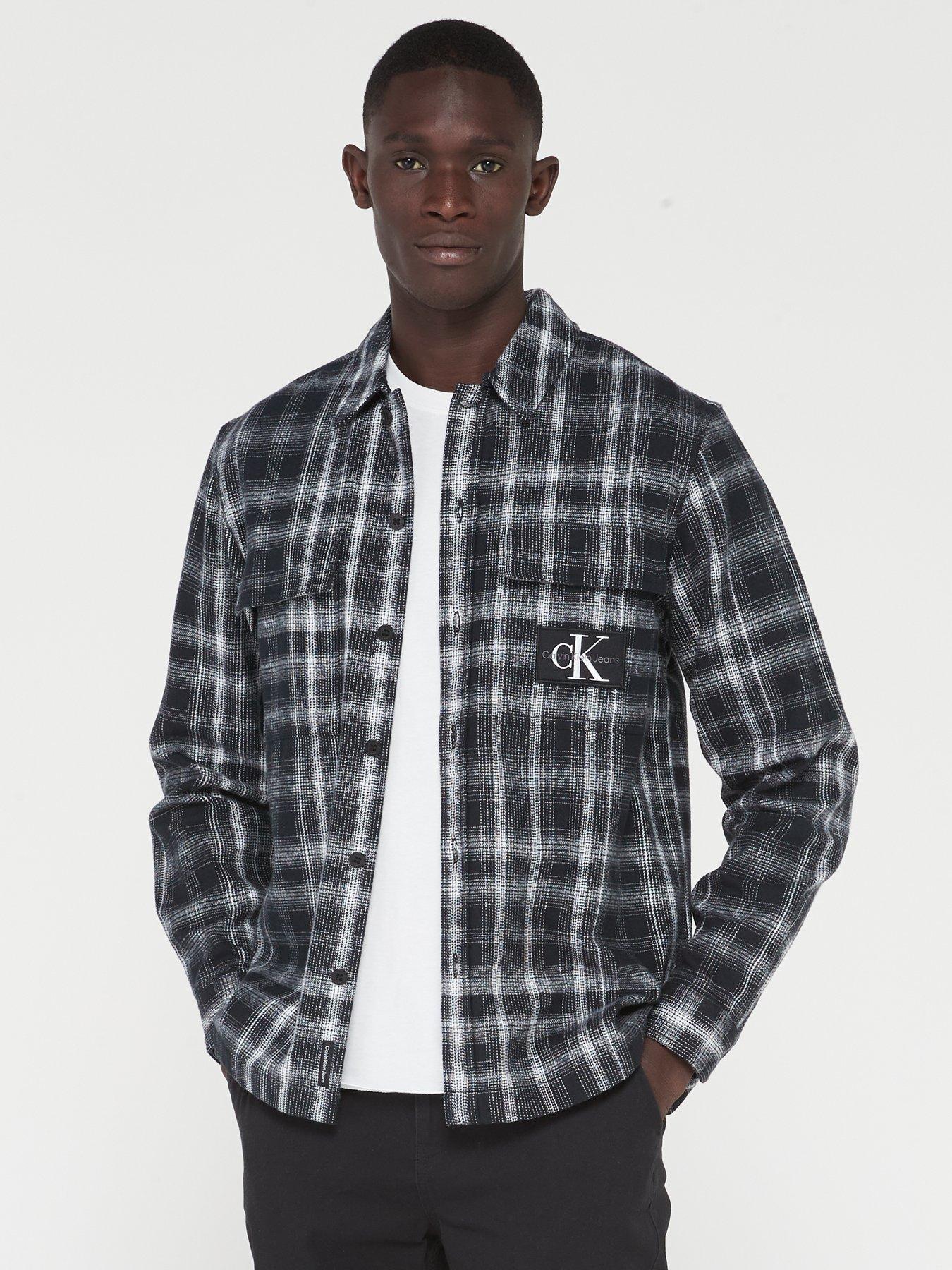 Calvin klein outlet plaid shirt