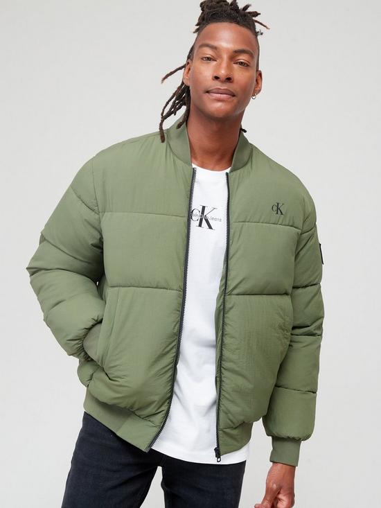 Calvin Klein Jeans Commercial Bomber Jacket - Green | very.co.uk