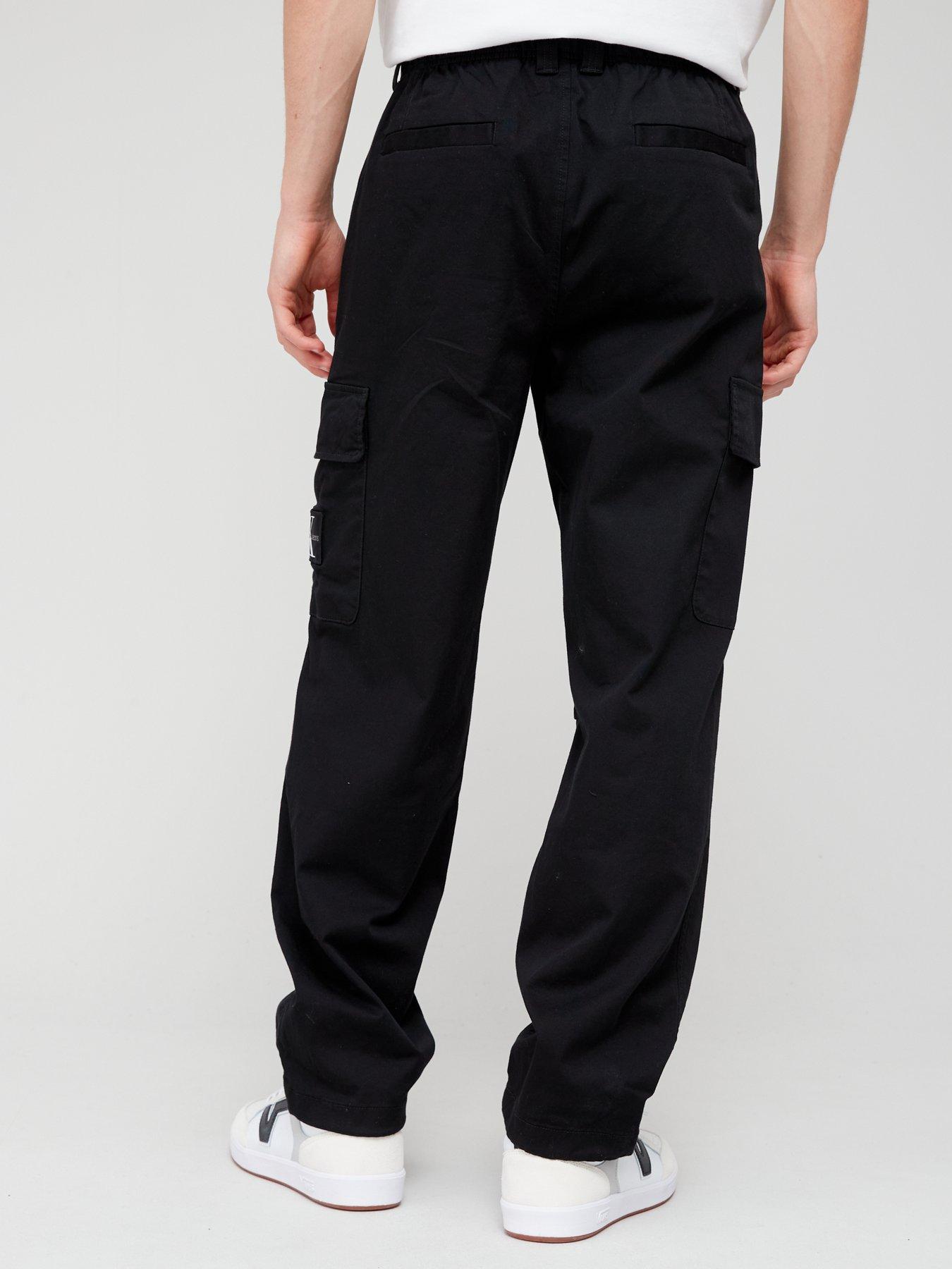 Calvin Klein Jeans Essential Regular Cargo Pants - Black | very.co.uk