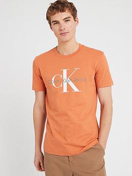 calvin klein jeans seasonal monologo t-shirt - orange