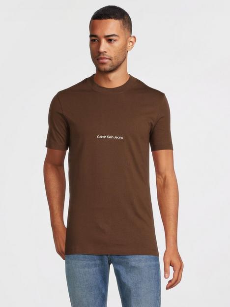 calvin-klein-jeans-institutional-logo-t-shirt-brown