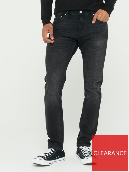 front image of calvin-klein-jeans-slim-fit-jean-black