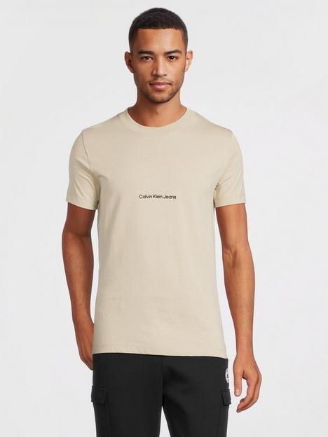 calvin-klein-jeans-nbspinstitutional-logo-t-shirt-beige