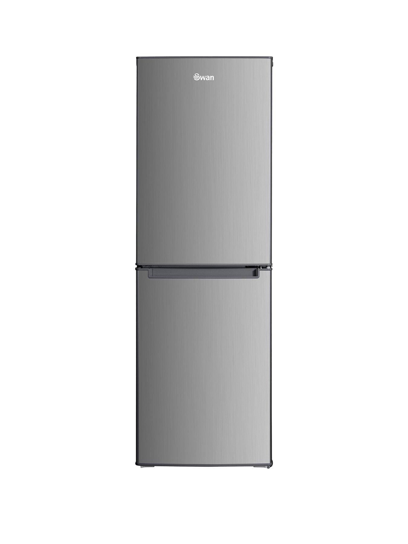 undefined SR15690S 48cm Wide, 144cm High, 50/50 Split Compact Fridge Freezer - Silver