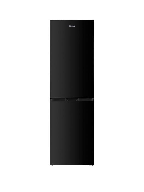 front image of swan-sr156120b-55cm-wide-total-no-frost-5050-split-fridge-freezer-black