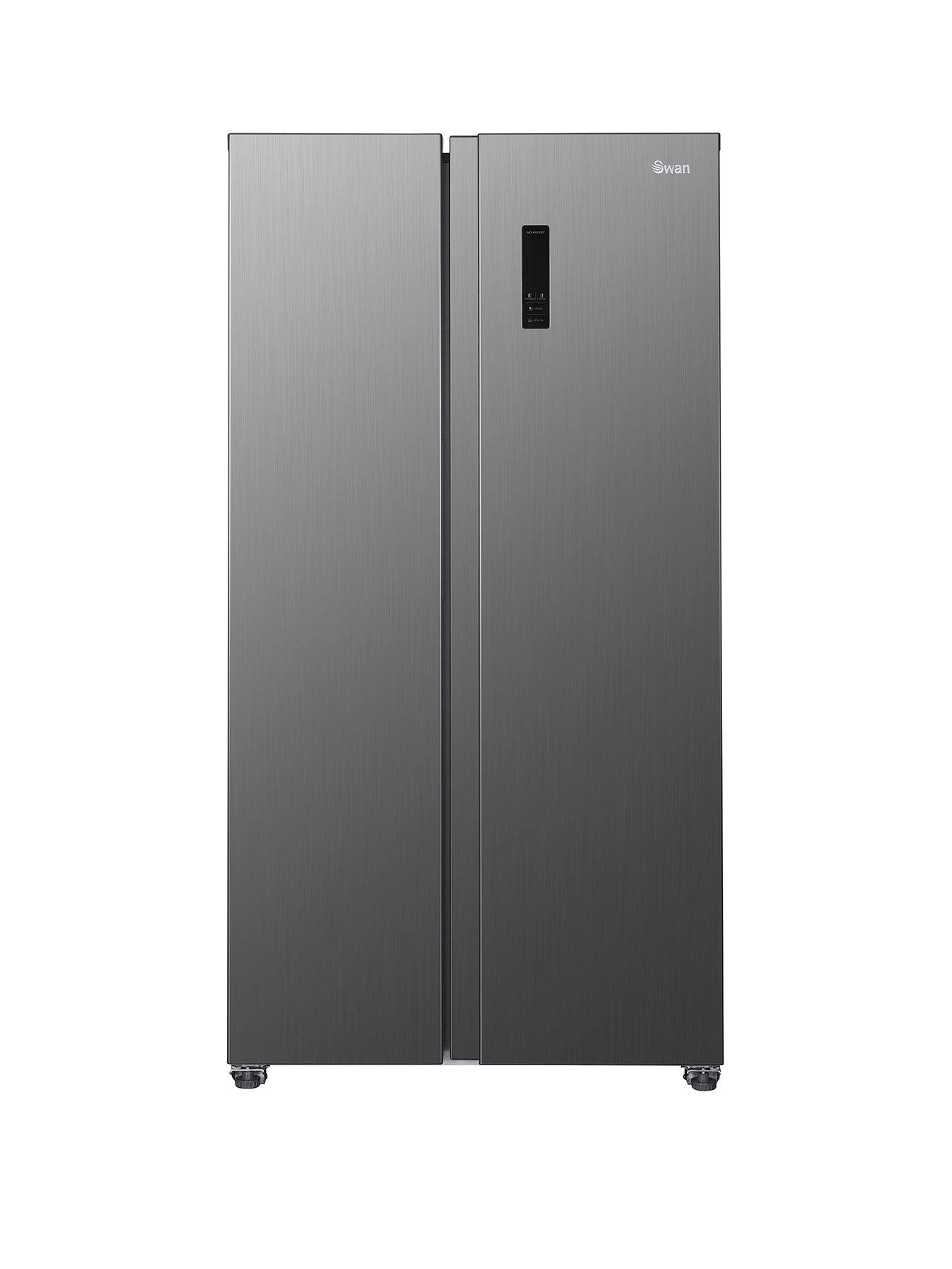 Product photograph of Swan Sr156100i 91cm Wide Total No Frost American-style Fridge Freezer - Inox from very.co.uk