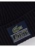  image of lacoste-core-graphic-beanie-hat-dark-blue