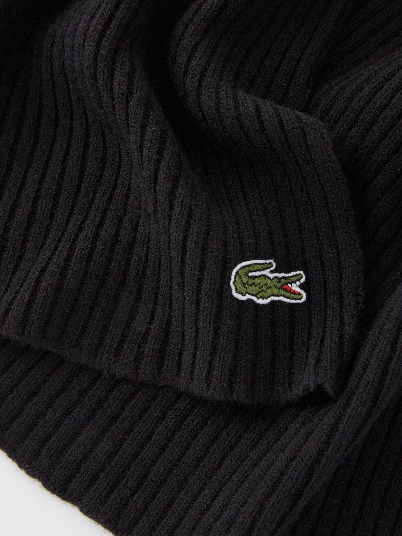 Image 2 of 4 of Lacoste Wool Scarf - Black