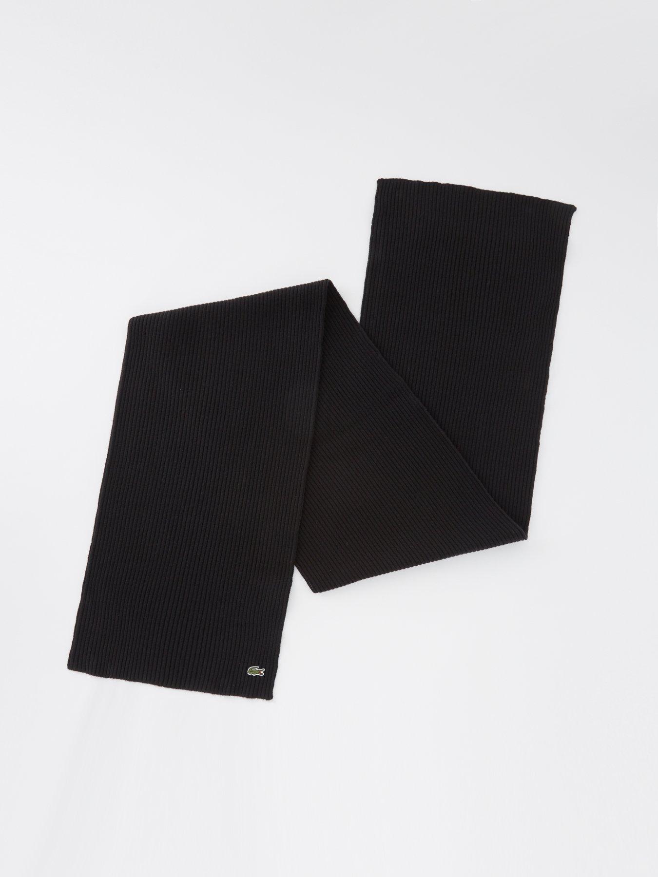 Image 4 of 4 of Lacoste Wool Scarf - Black