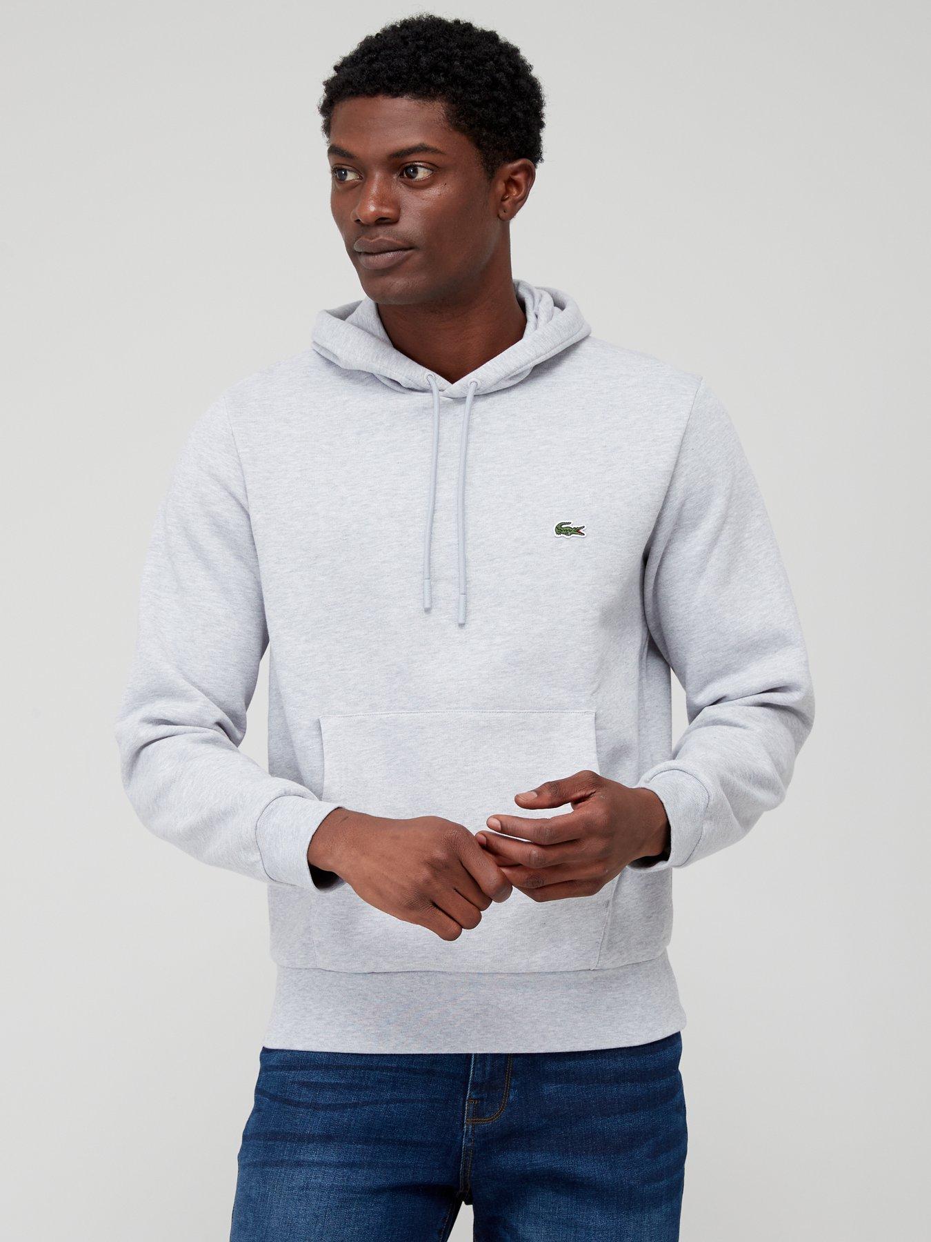 Lacoste Fleece Jersey Overhead Hoodie Light Grey Very