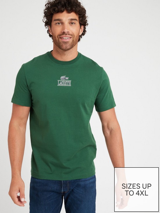 front image of lacoste-small-graphic-logo-t-shirt-green
