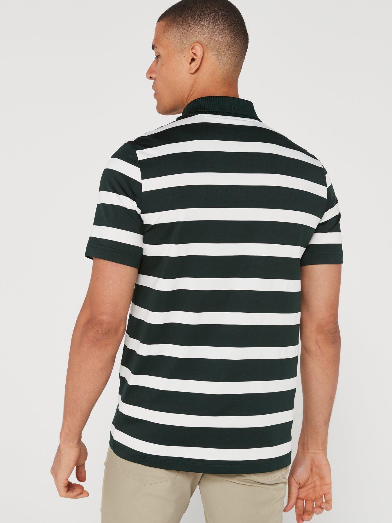 Black and white striped polo t shirt hotsell