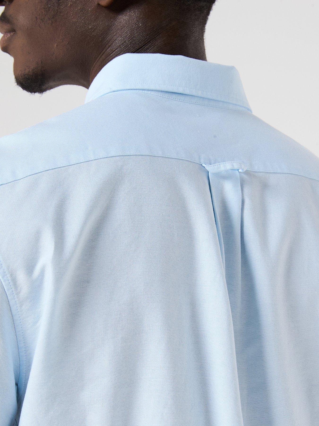 Image 5 of 5 of Lacoste Short Sleeve Oxford Shirt - Light Blue