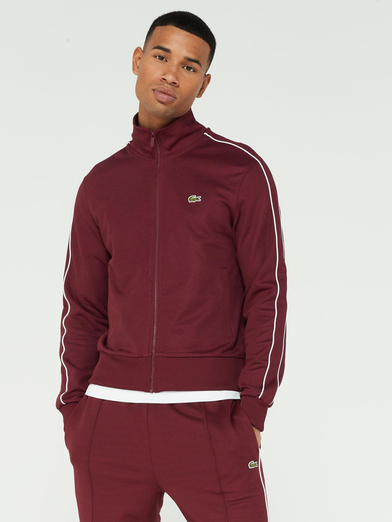 Red lacoste shop tracksuit