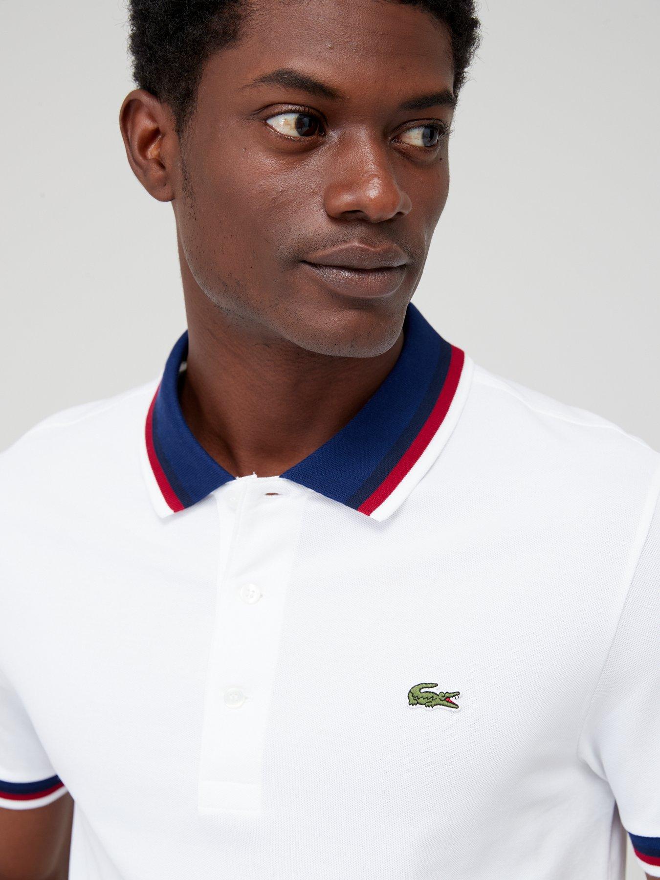 Tipped Collar Pique Polo Shirt White