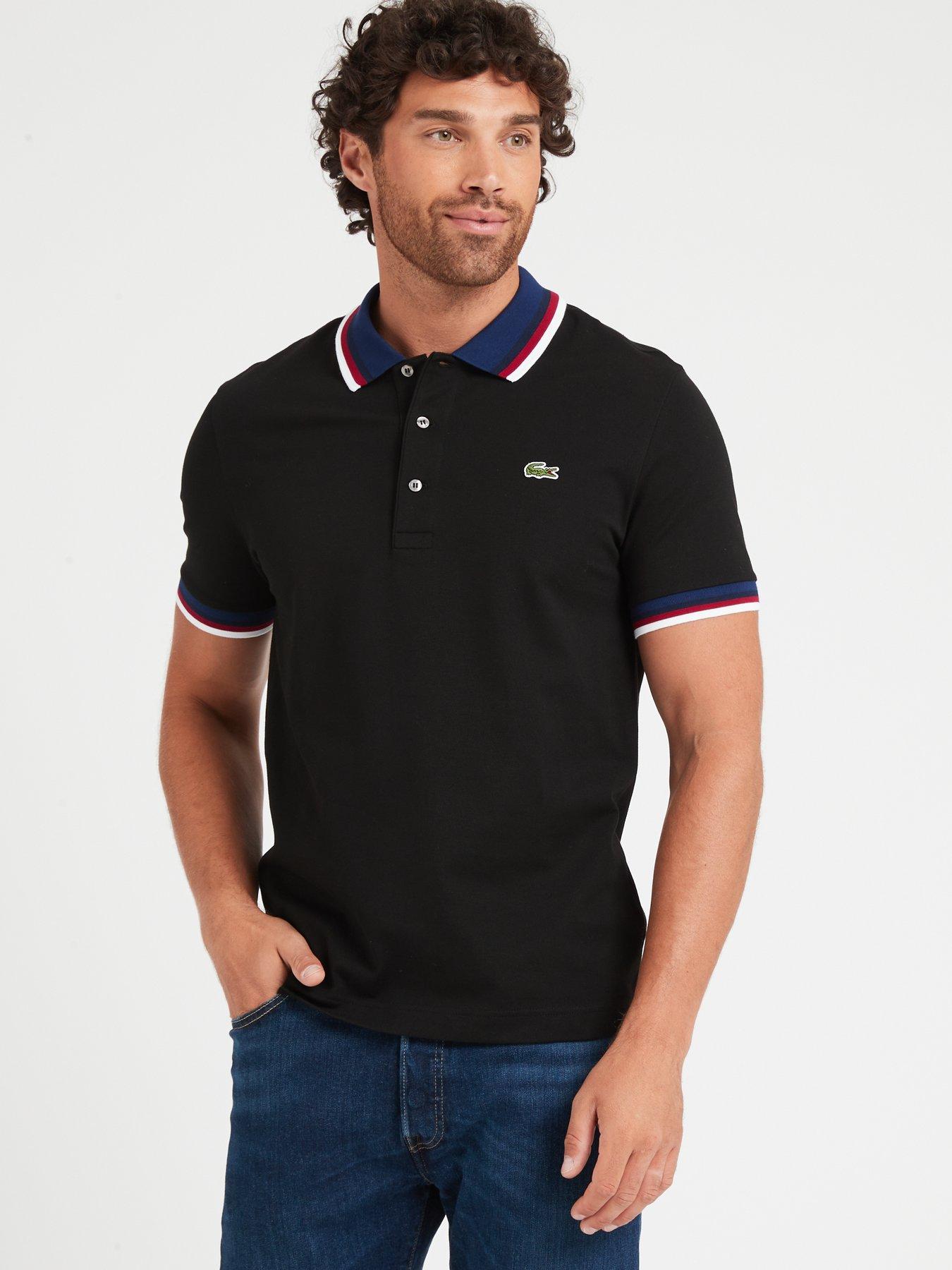 Lacoste Tipped Collar Polo Shirt Black Very