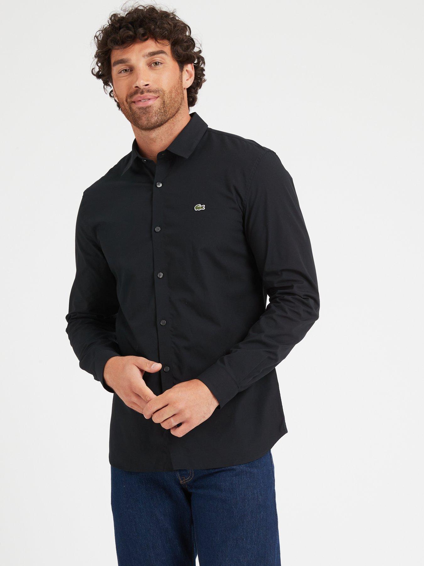 Lacoste Slim Fit Button Down Poplin Shirt Black Very