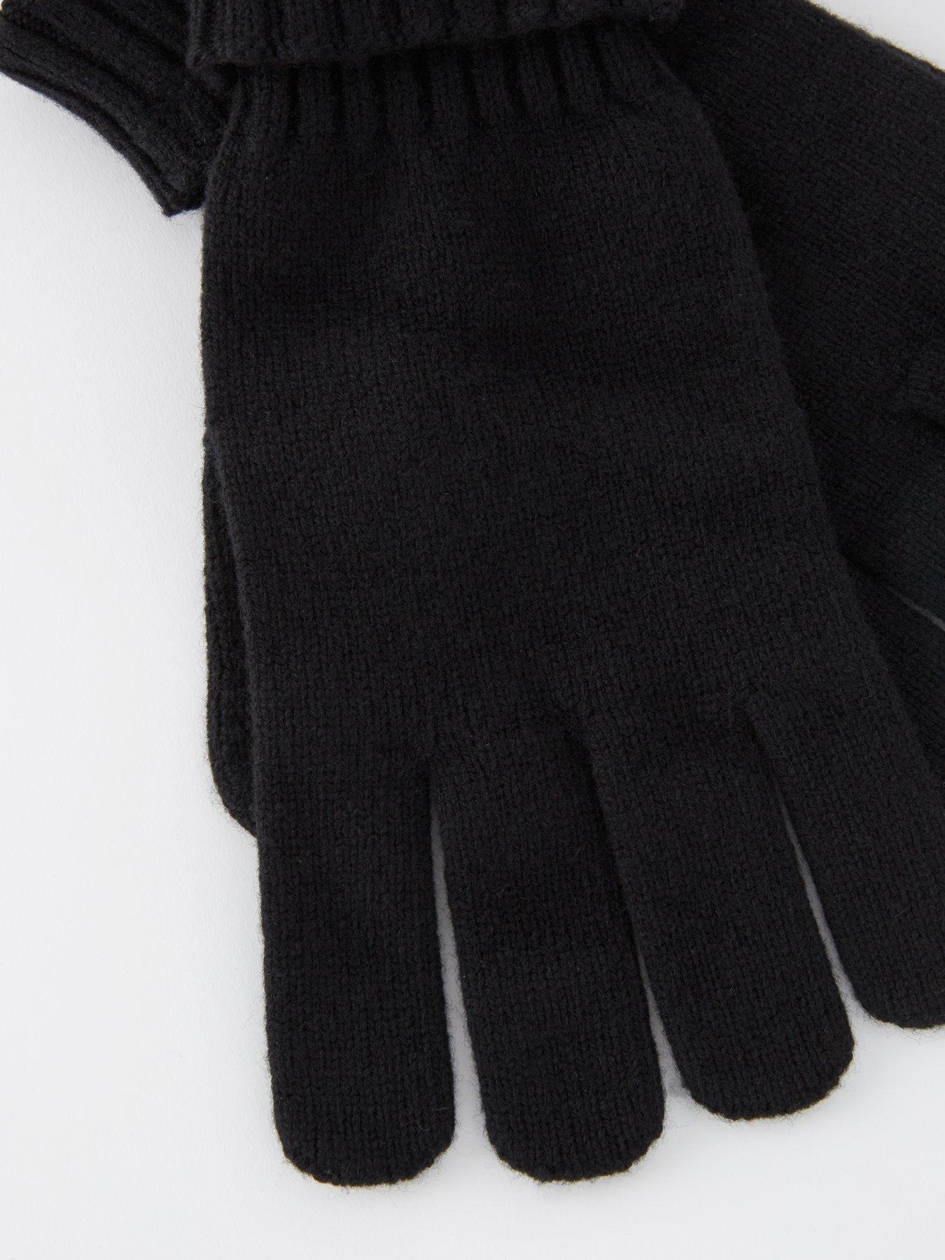Lacoste Logo Wool Gloves Black Very