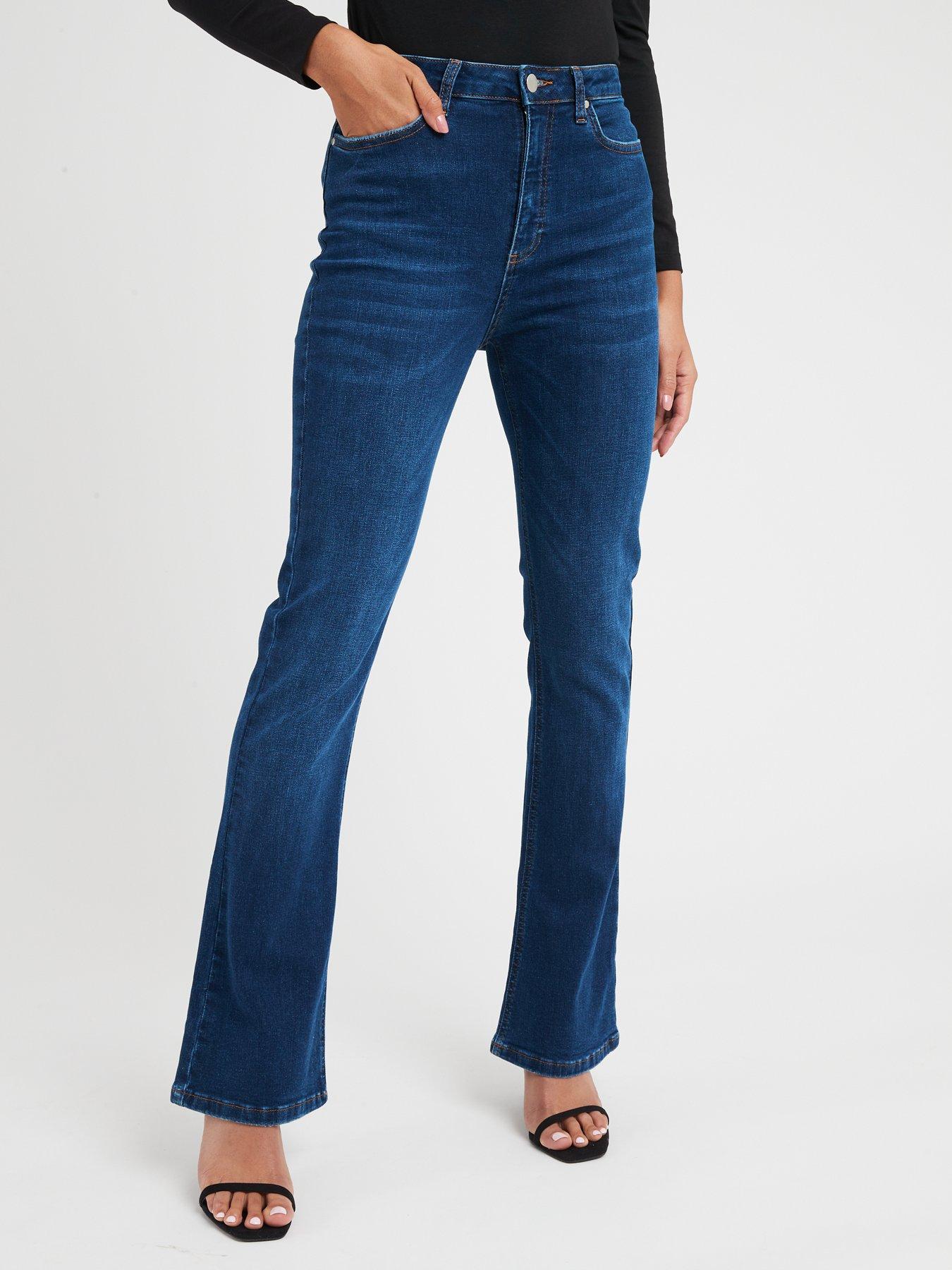 Dark Blue High Rise Bootcut Jeans