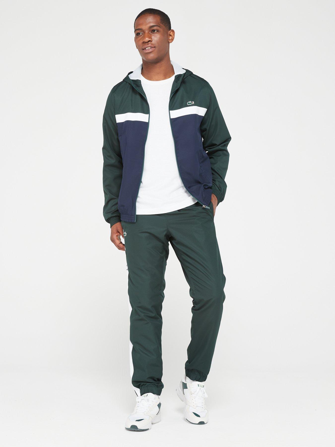 Mens green lacoste store tracksuit