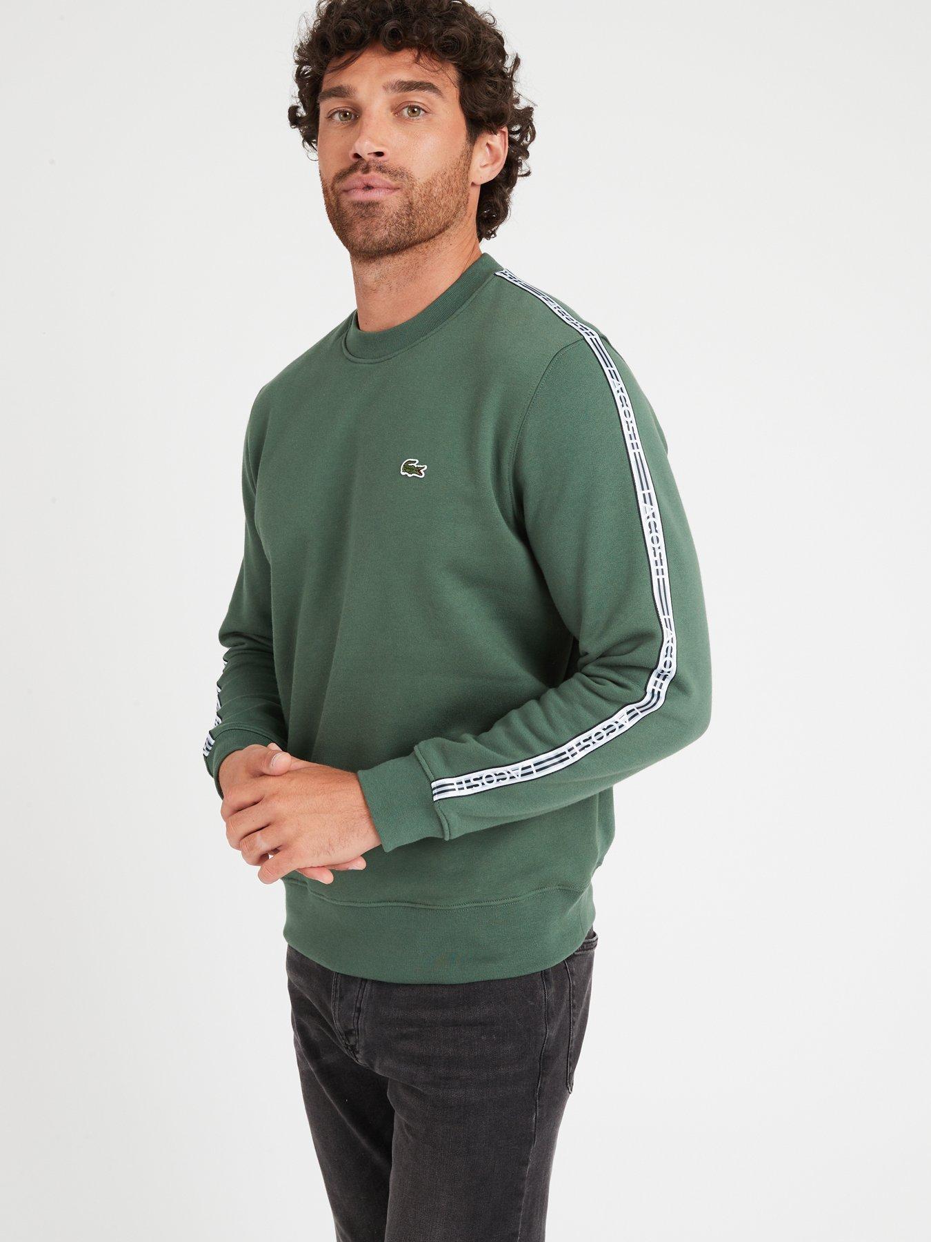 Lacoste Monogram-print Zip-up Sweatshirt in Green for Men