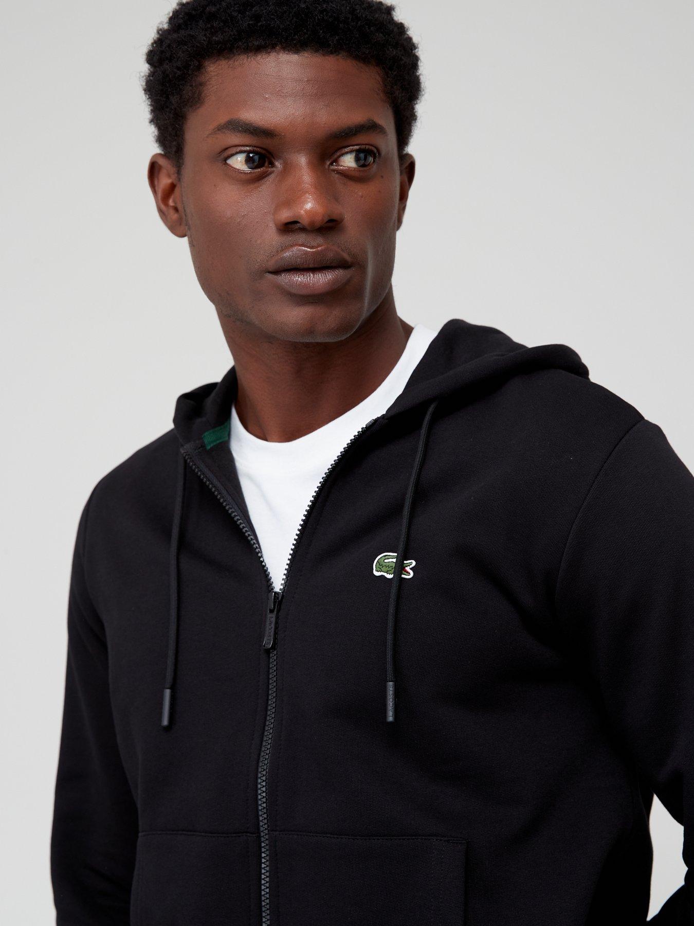 Lacoste Core Fleece Zip Through Hoodie Black Very