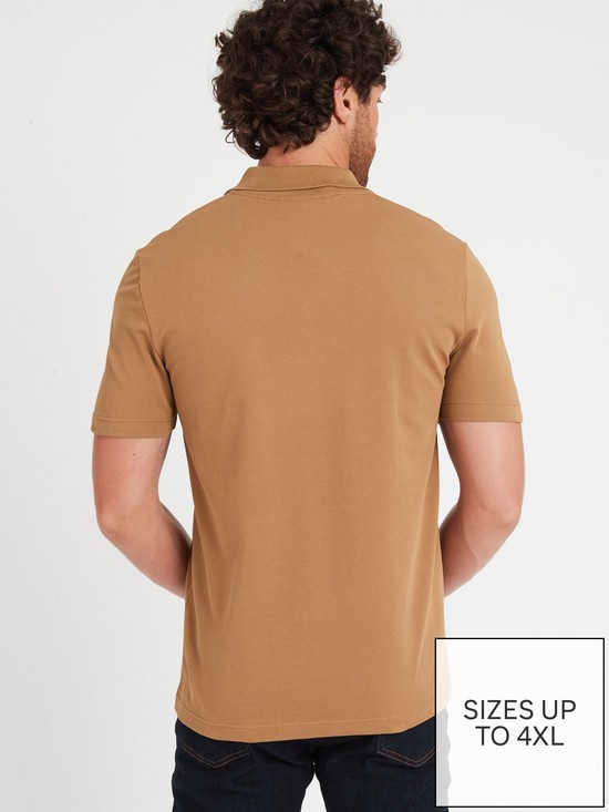 stillFront image of lacoste-ottoman-ribbed-cotton-polo-shirt-brown