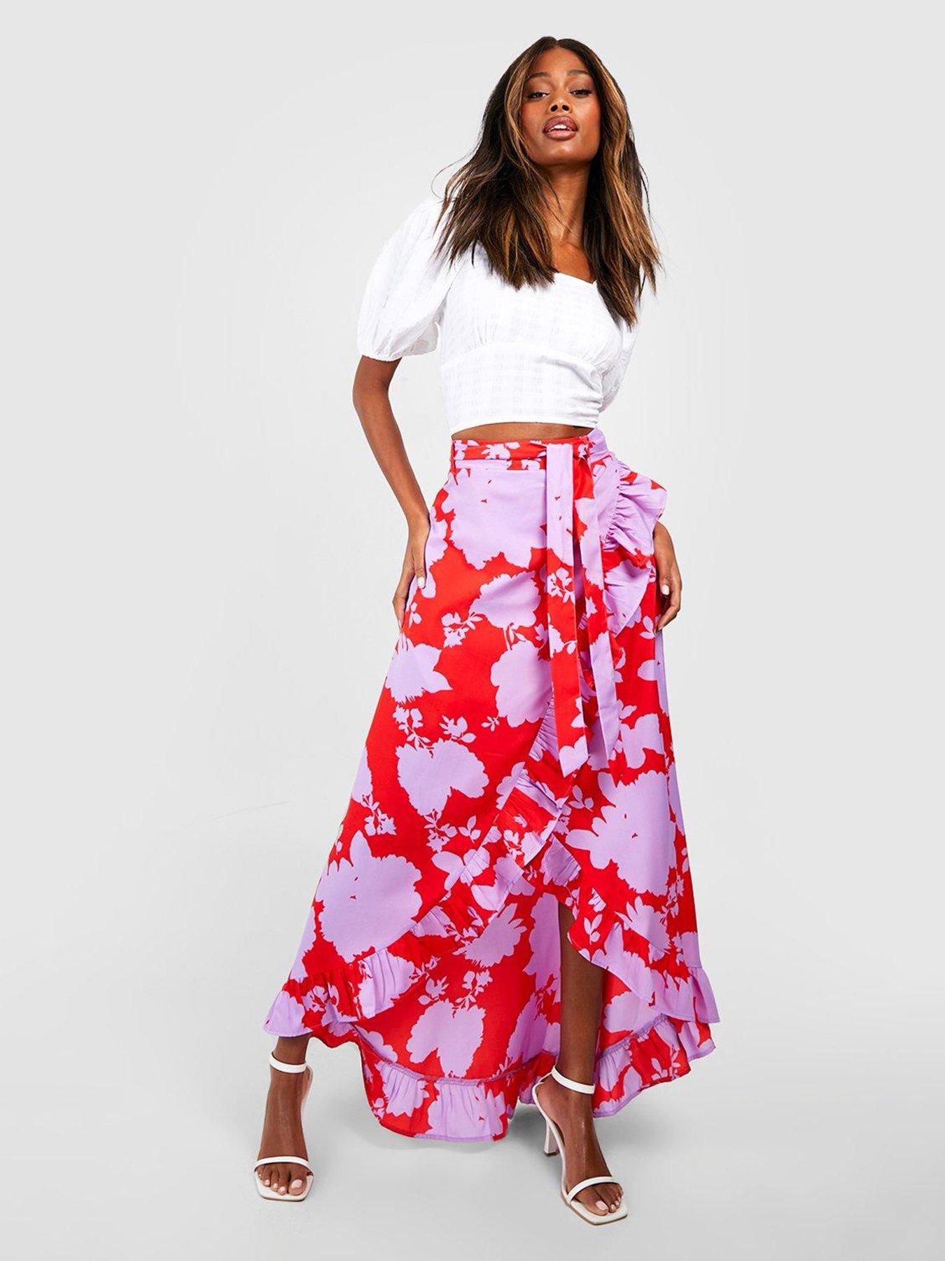 White floral maxi store skirt