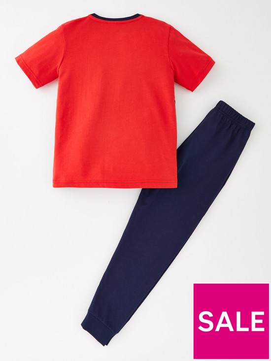 back image of spiderman-novelty-short-sleeve-pyjamas-red