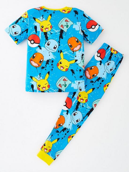 back image of pokemon-all-over-print-short-sleeve-pyjamas