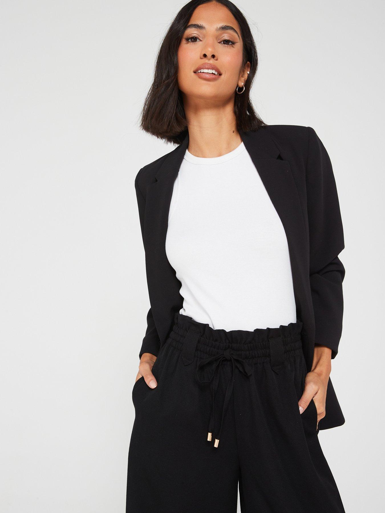 Black jersey blazer clearance womens