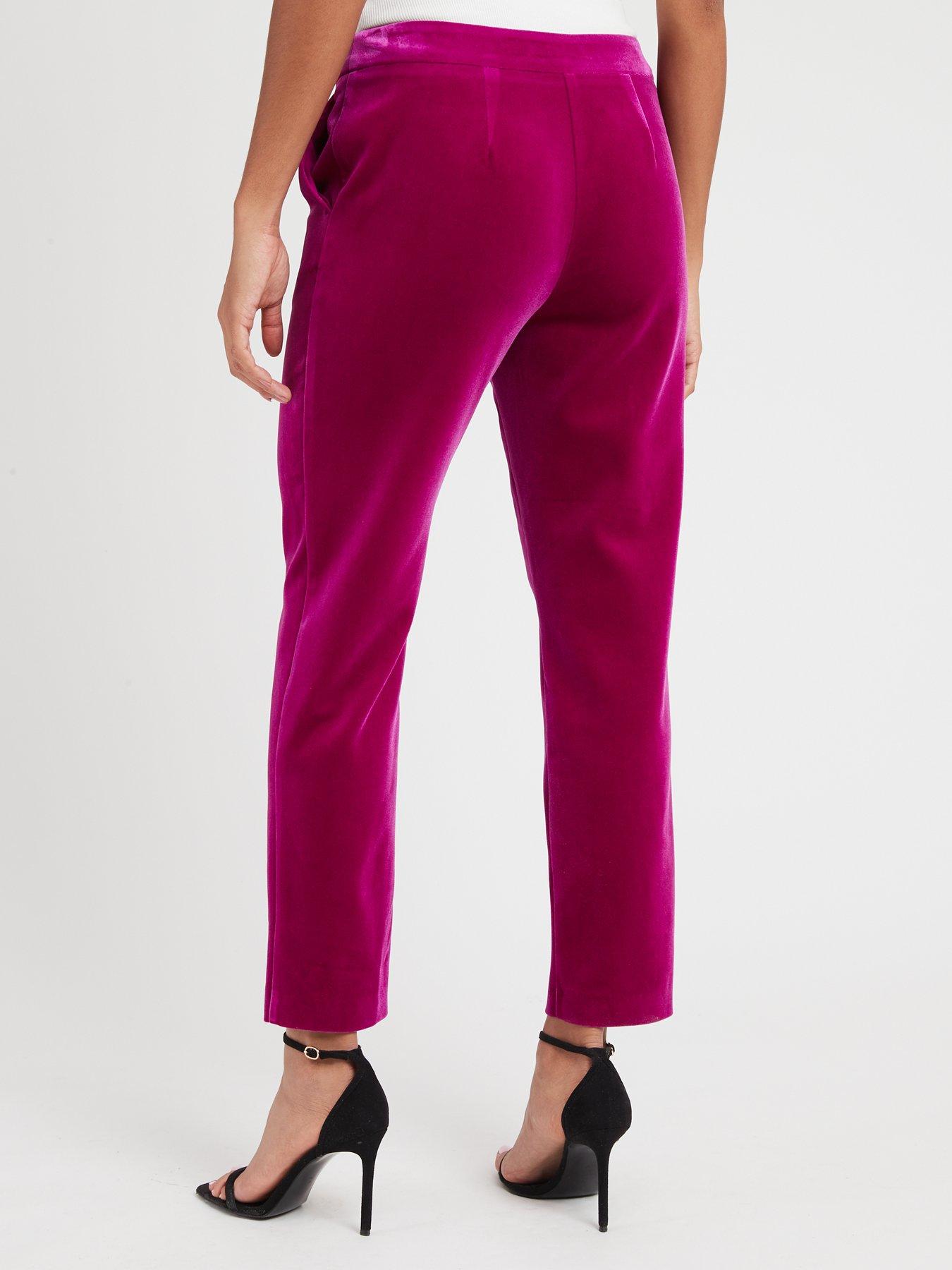 V by Very X Carol Byrne Velvet Cigarette Trouser - Pink