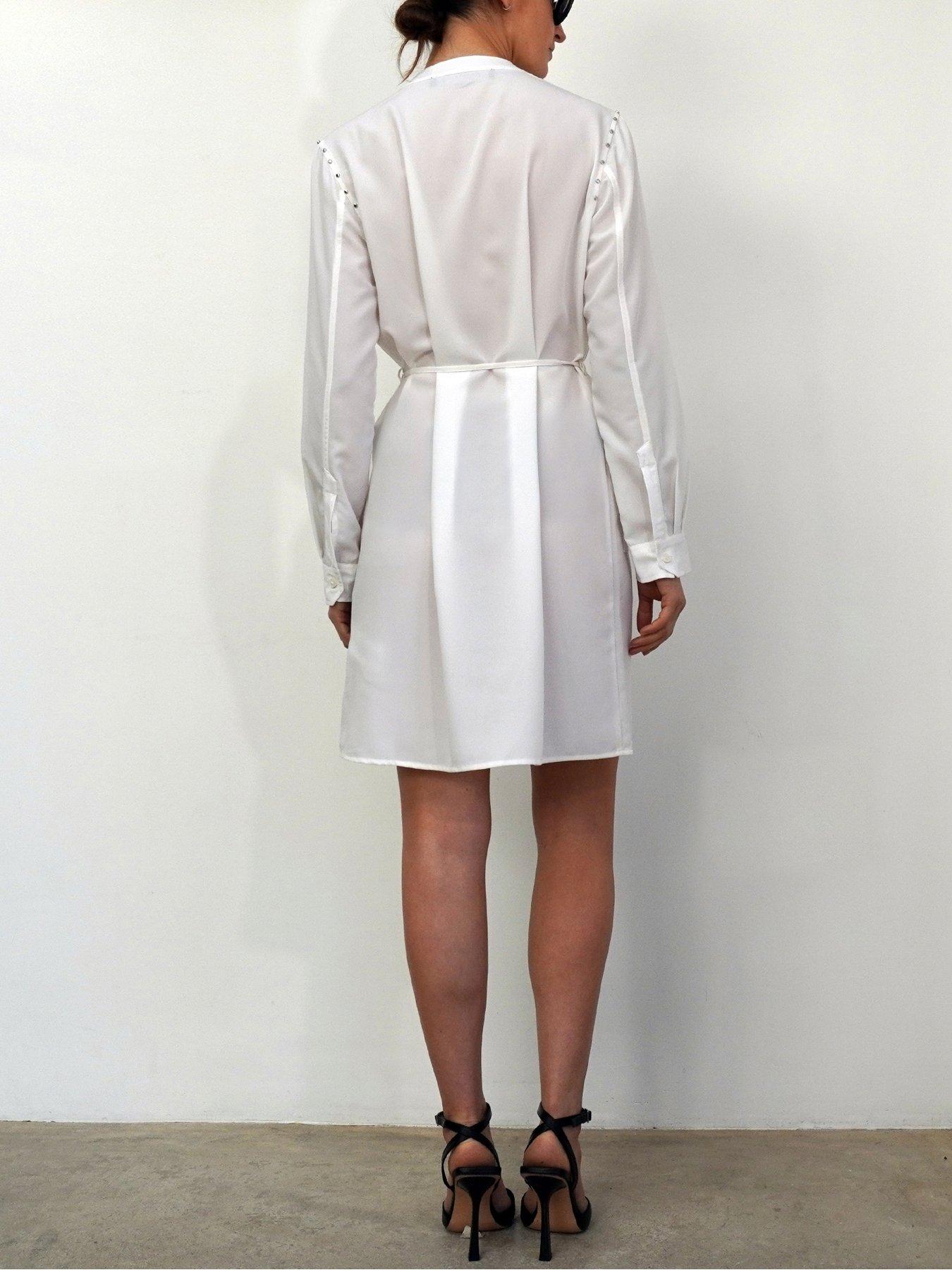 Long sleeve 2025 white tunic dress