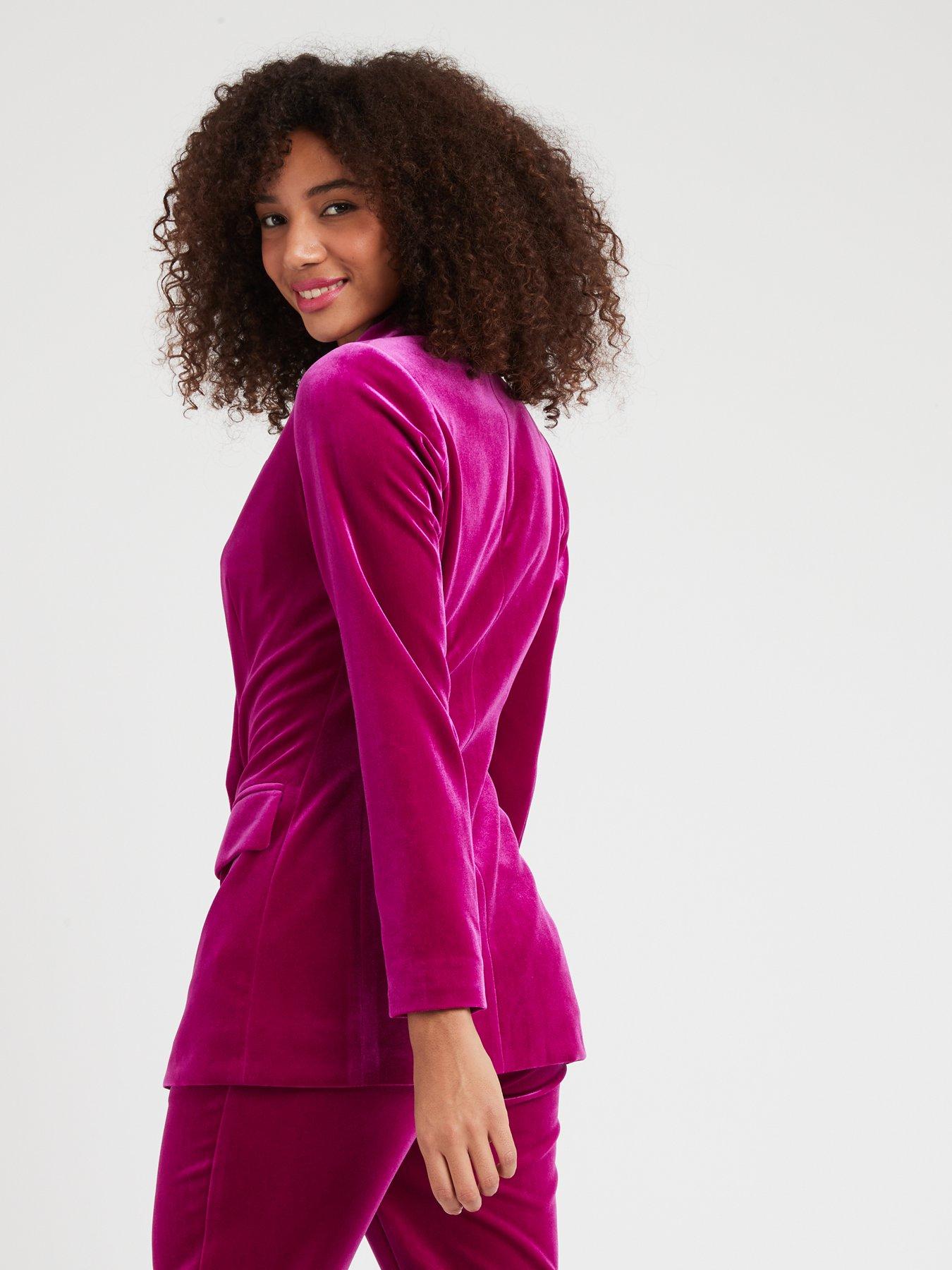 V by Very X Carol Byrne Velvet Blazer Pink very