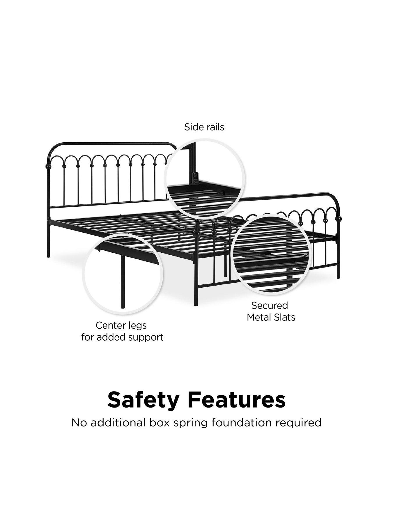 Image 4 of 7 of Novogratz Bright Pop Double Metal Bed Frame - Black
