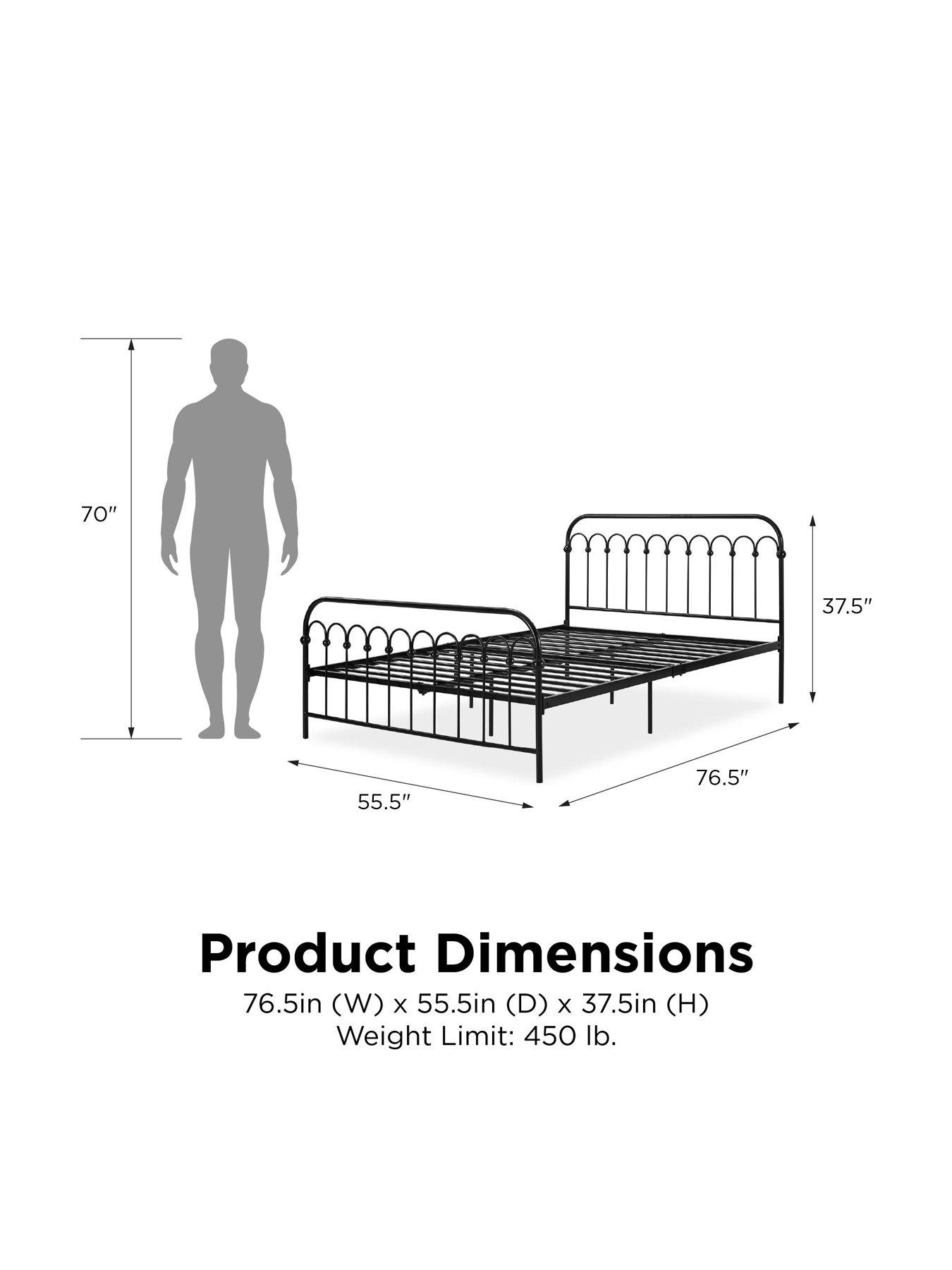 Image 7 of 7 of Novogratz Bright Pop Double Metal Bed Frame - Black