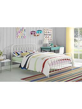 Product photograph of Novogratz Bright Pop Double Metal Bed Frame - White from very.co.uk