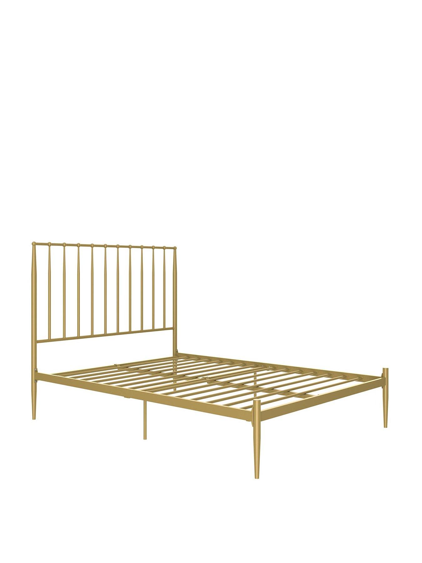 Black and gold metal bed deals frame