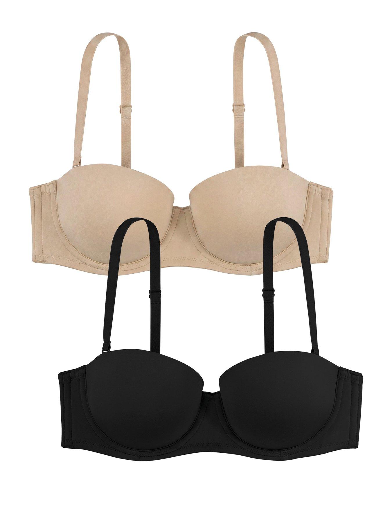 Image 1 of 7 of DORINA Lightly Padded Michelle 2 Pack Bandeau Bra - Beige/black
