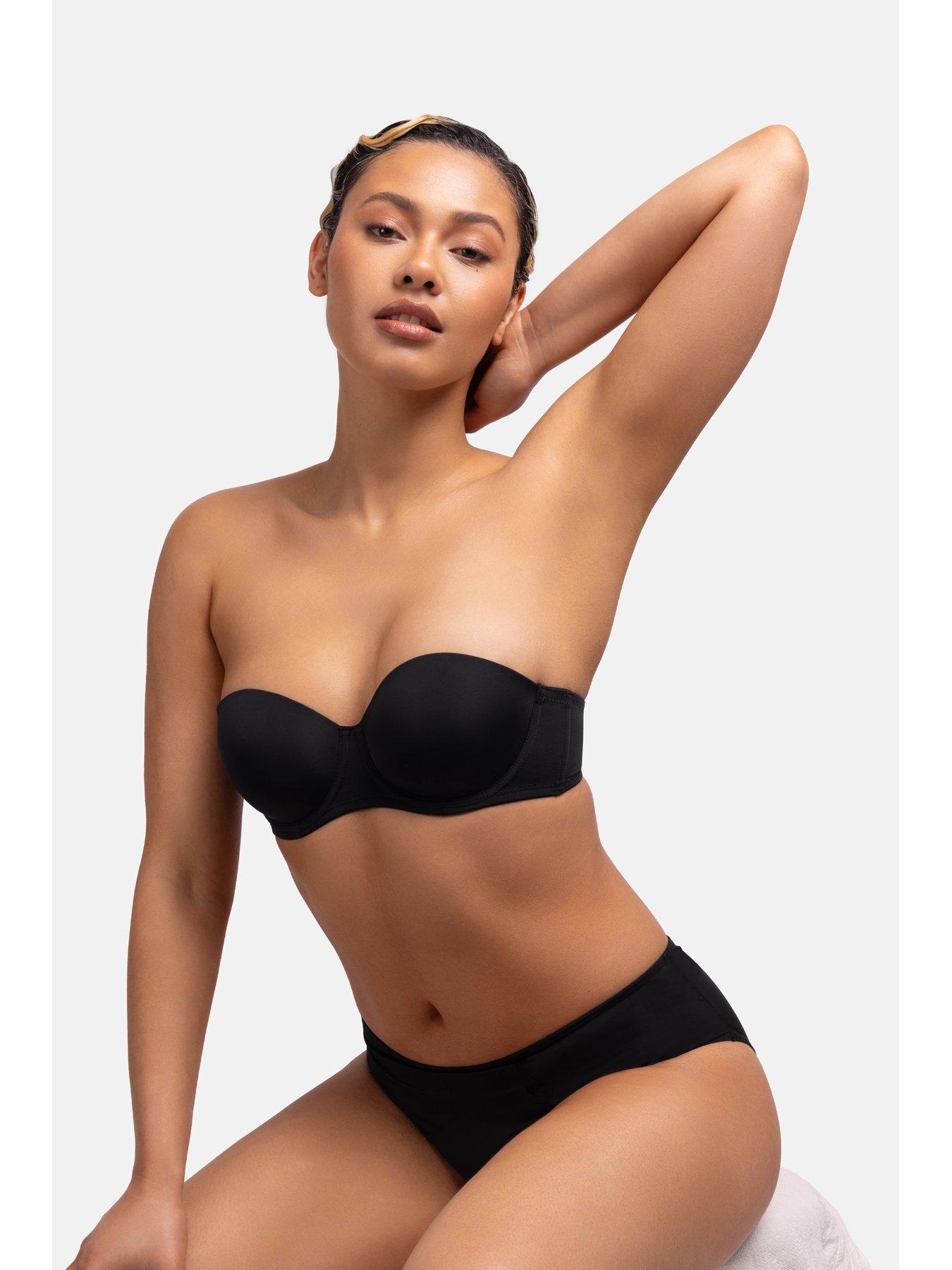 Image 2 of 7 of DORINA Lightly Padded Michelle 2 Pack Bandeau Bra - Beige/black