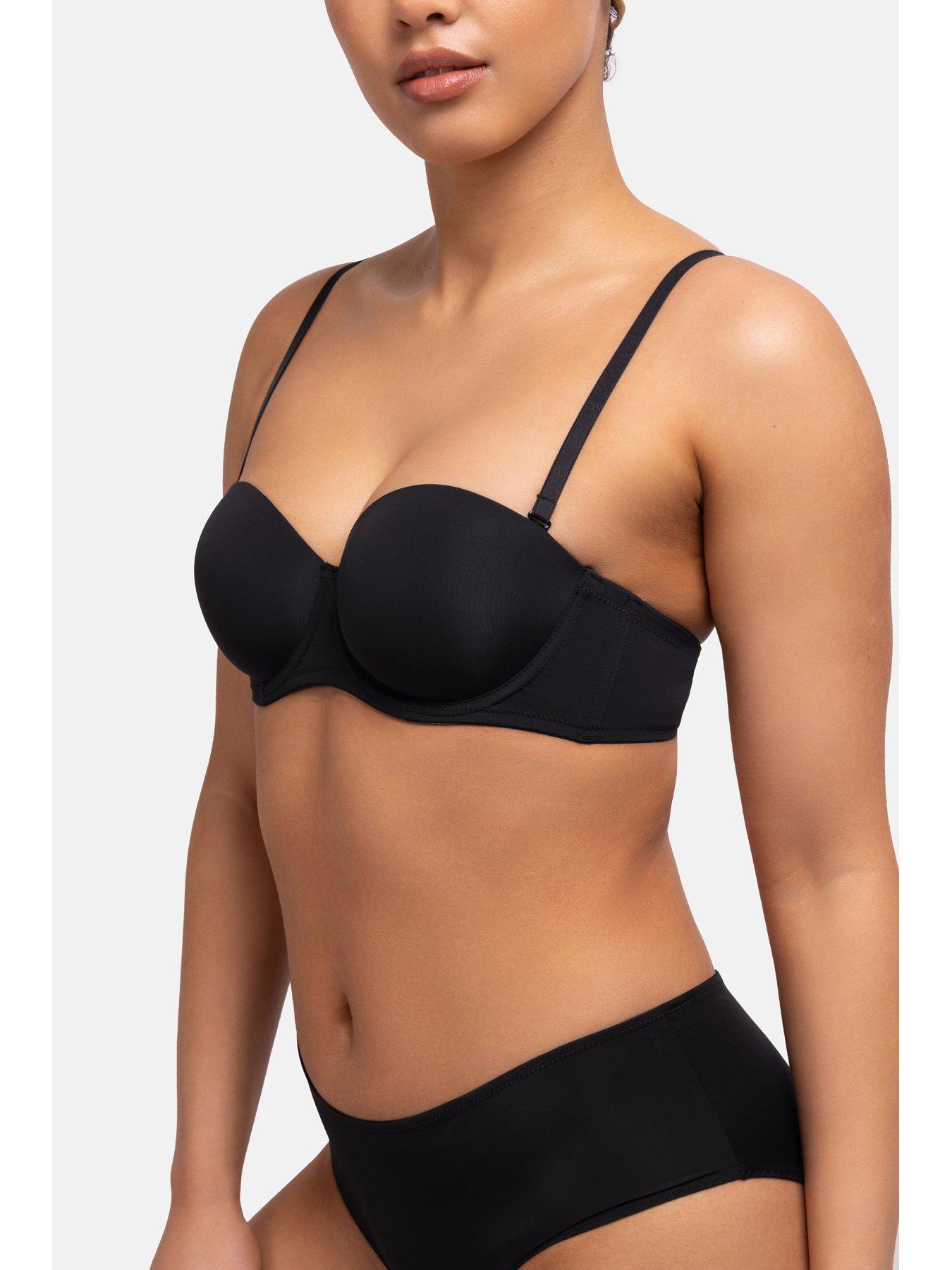 Image 4 of 7 of DORINA Lightly Padded Michelle 2 Pack Bandeau Bra - Beige/black