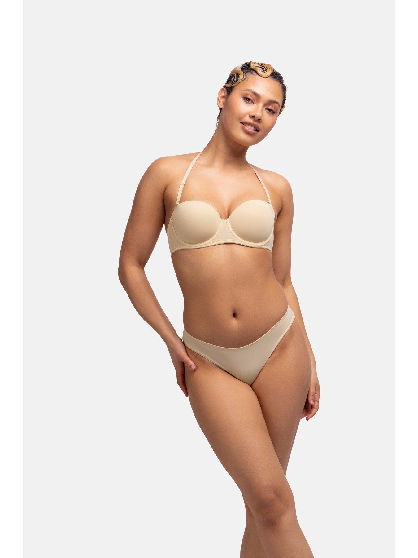 Image 7 of 7 of DORINA Lightly Padded Michelle 2 Pack Bandeau Bra - Beige/black