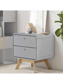 Product photograph of Dorel Home Cassie Bedside Table - Grey Oak from very.co.uk