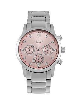 lipsy silver bracelet watch with pink dial